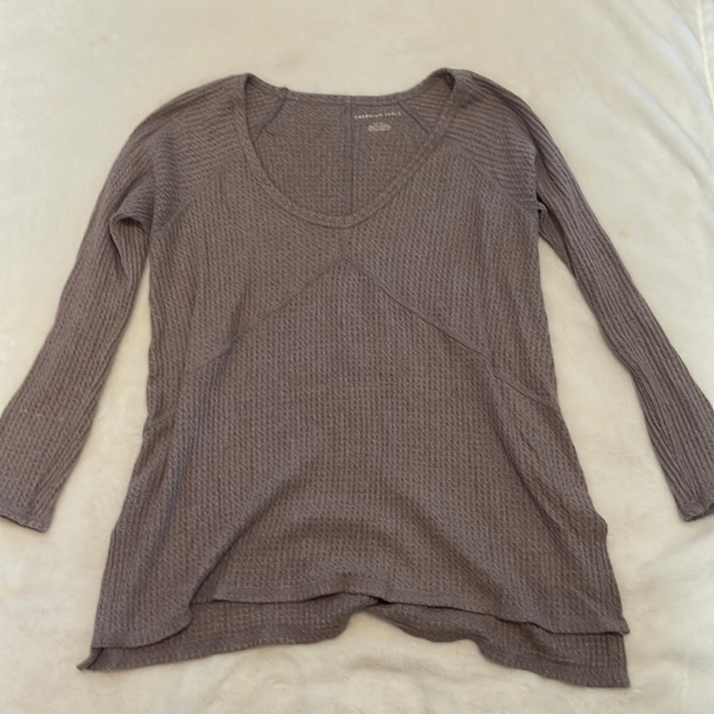 American eagle light dusty purple waffle knit sweater